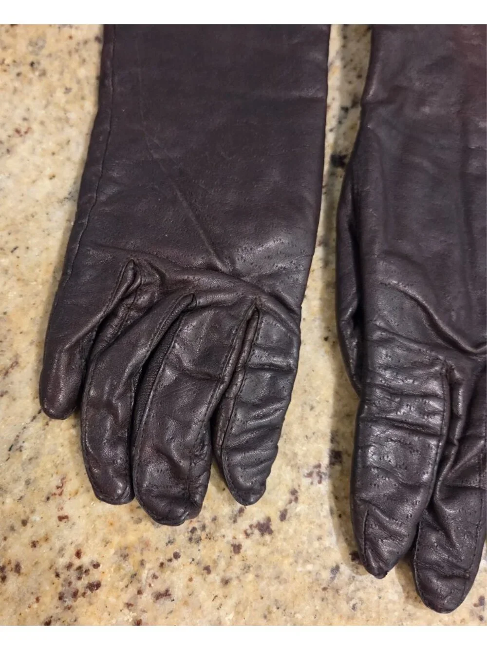 Vintage Womens Size S 6.5 Brown Leather Lined Gloves Fownes